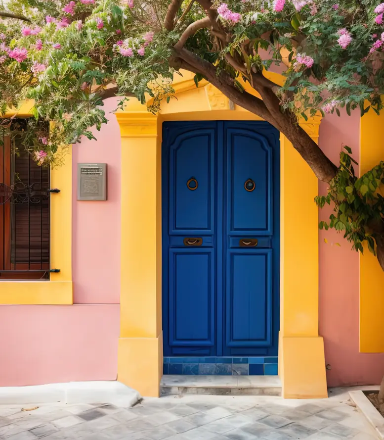 Entrée de maison colorées